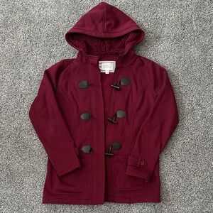 Market & Spruce Maroon Toggle Jacket
